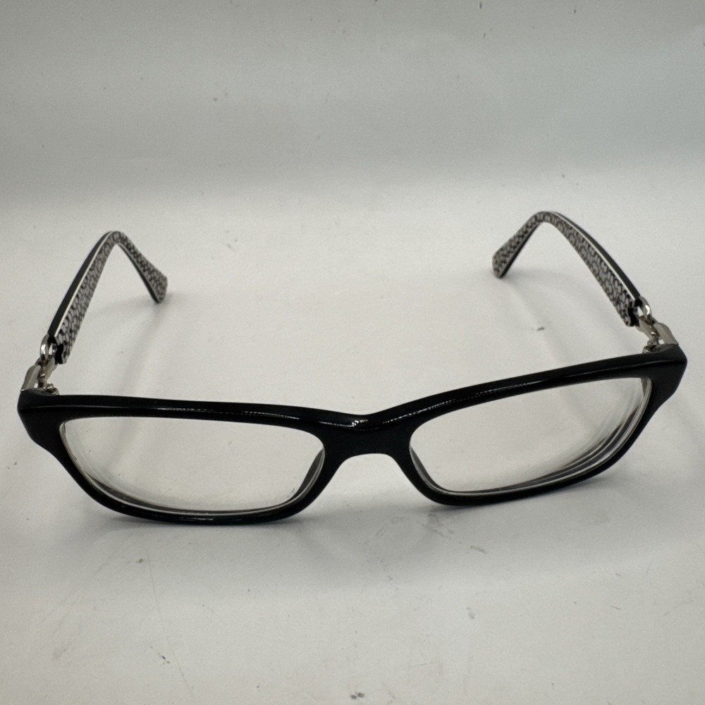 COACH EYEGLASSES FRAMES ONLY HC6052(FANNIE) 5214 BLACK/WHITE SIG C 52-16-135